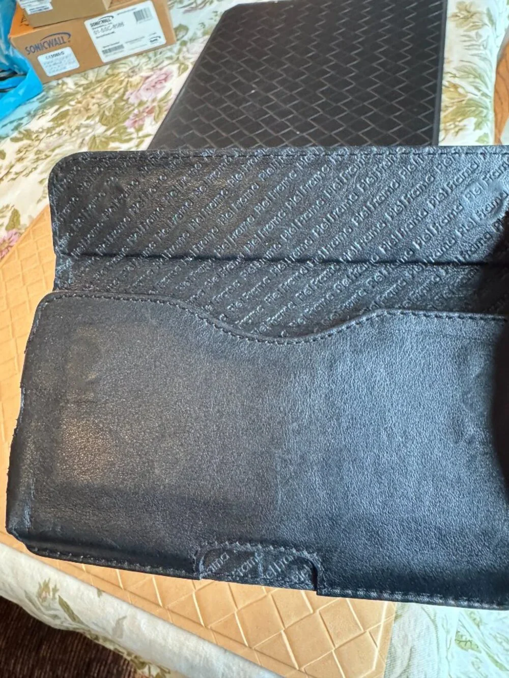 Piel Roma Cell Phone Belt Holster Leather Black 6 1/2